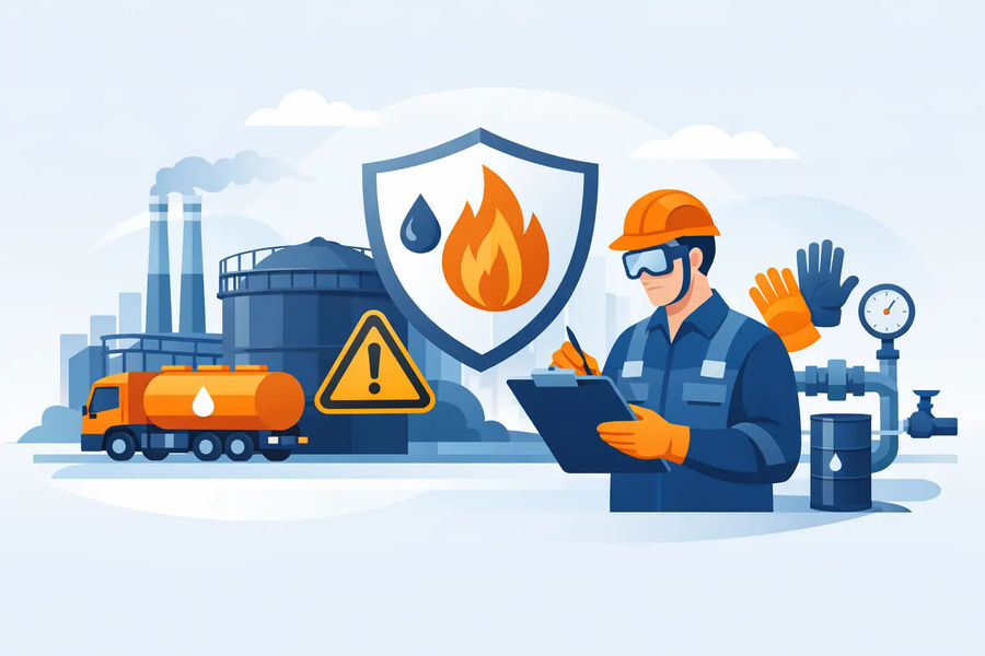 Segurança no uso de óleo combustível industrial